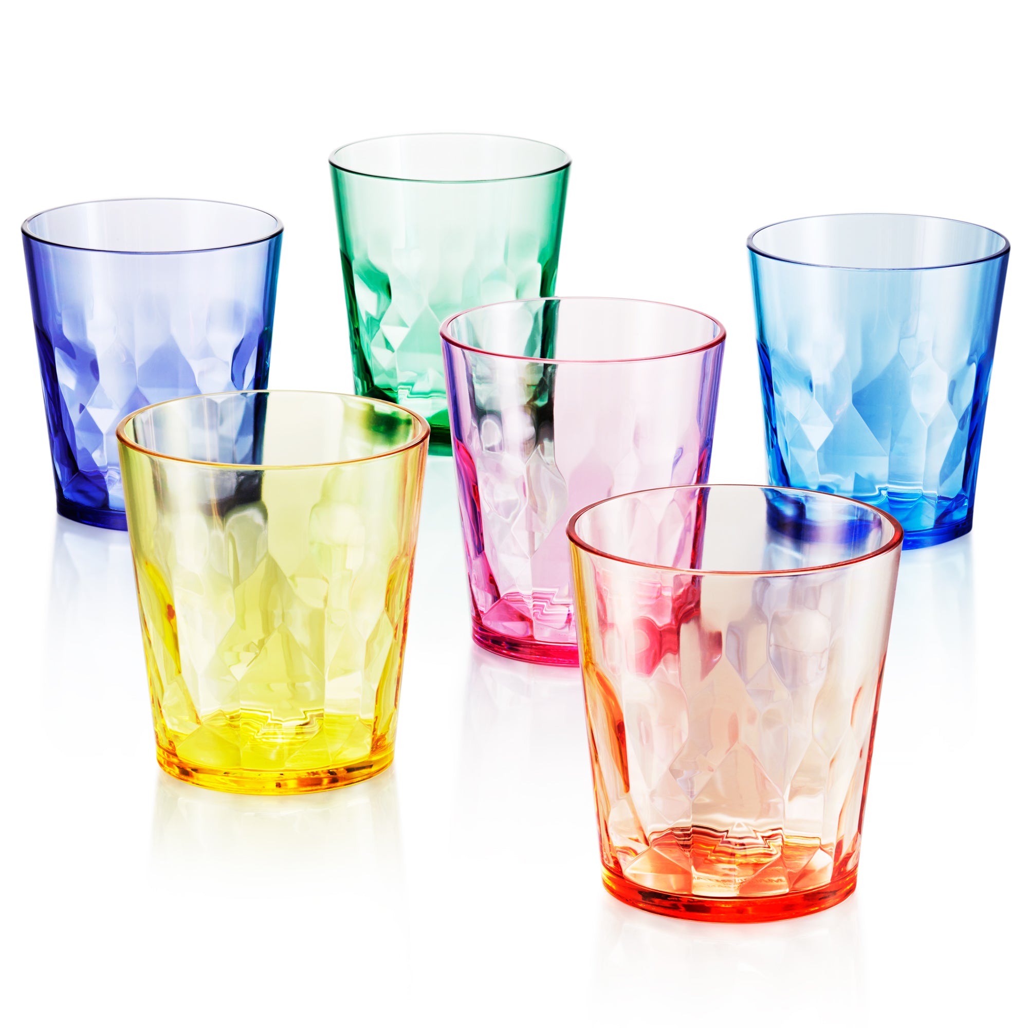 Heart Juice Glass Tumbler Drinking Glass 8 oz. 10 oz. (Set of 4) - 8 oz Clear