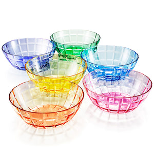 13 oz Unbreakable Premium Bowls - Set of 6 - Tritan Plastic - BPA Free - 100% Made in Japan (Assorted Colors) - UPC:641945603576