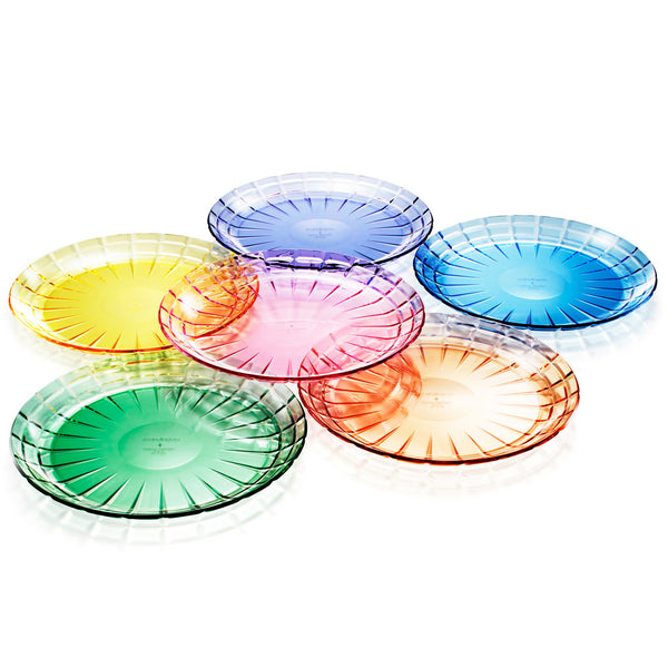 9 3/4" Unbreakable Premium Plates - Set of 6 - Tritan Plastic - BPA Free - 100% Made in Japan (Assorted Colors) - UPC:641945603569